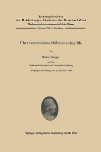 Cover image for UEber verschiedene Differentenbegriffe