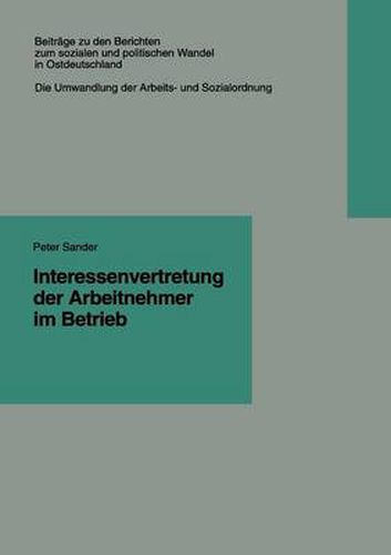 Cover image for Interessenvertretung Der Arbeitnehmer Im Betrieb