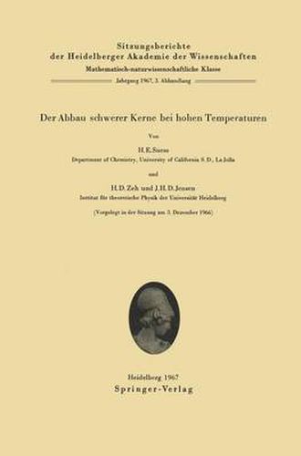 Cover image for Der Abbau Schwerer Kerne bei Hohen Temperaturen