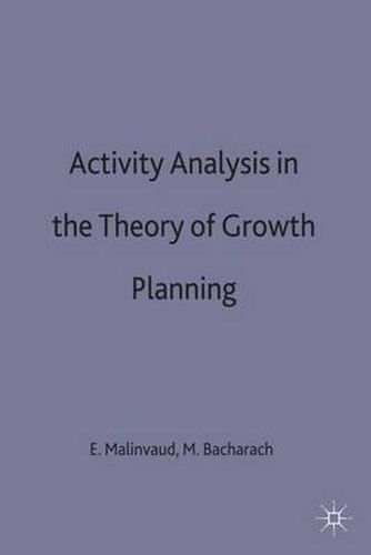 Cover image for Activity Analysis in the Theory of Growth and Planning