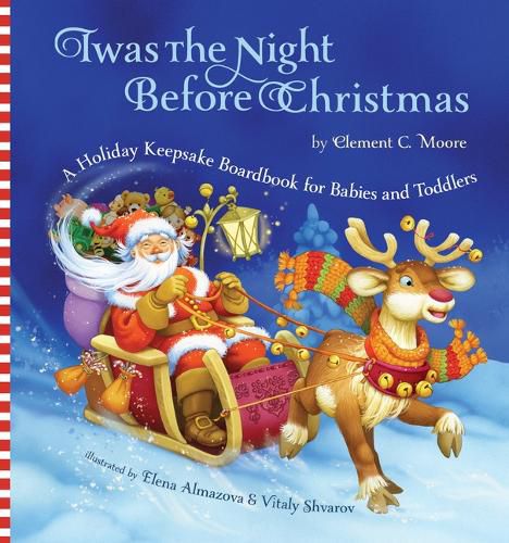 Cover image for Twas the Night Before Christmas: A Holiday Keepsake Boardbook for Babies and Toddlers