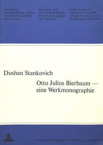 Cover image for Otto Julius Bierbaum - Eine Werkmonographie