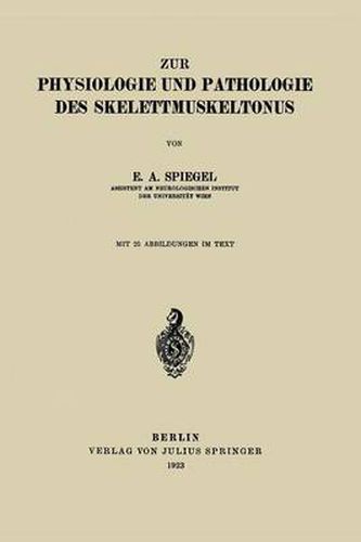 Cover image for Zur Physiologie Und Pathologie Des Skelettmuskeltonus