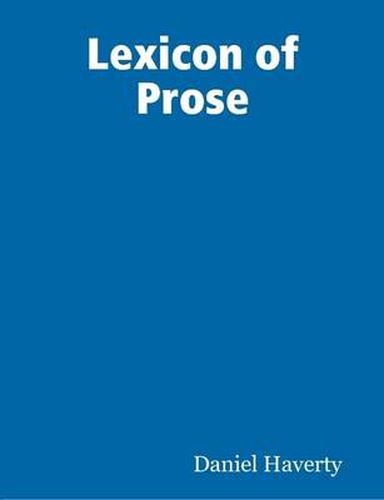 Cover image for Lexicon of Prose