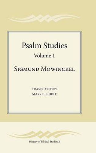 Cover image for Psalm Studies, Volume 1