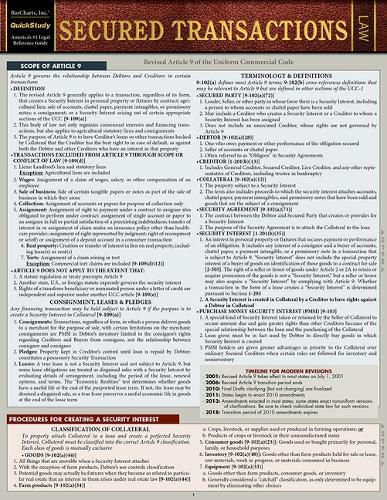 Secured Transactions: A Quickstudy Laminated Reference Guide