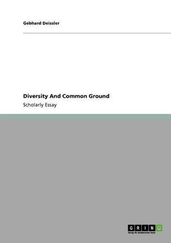 Cover image for Diversity and Common Ground