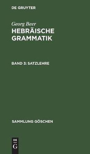 Cover image for Satzlehre