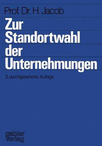 Cover image for Zur Standortwahl der Unternehmungen