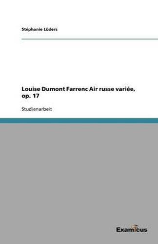 Cover image for Louise Dumont Farrenc Air russe variee, op. 17