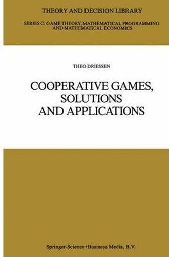 Cover image for Cooperative Games, Solutions and Applications