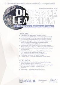 Cover image for Distance Learning Volume 19 Number 4 2022