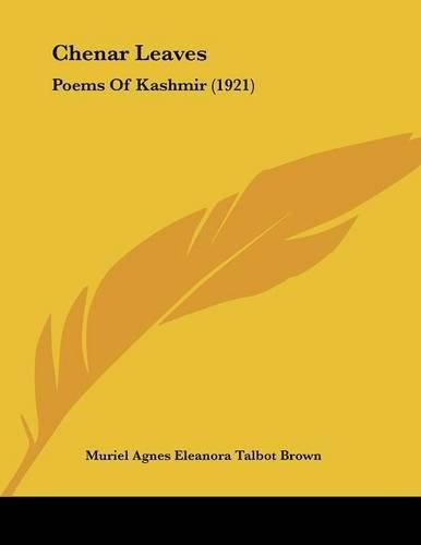 Cover image for Chenar Leaves: Poems of Kashmir (1921)