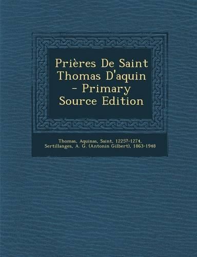 Cover image for Prieres De Saint Thomas D'aquin