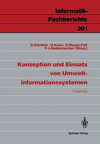 Cover image for Konzeption und Einsatz von Umweltinformationssystemen
