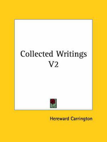 Cover image for Collected Writings V2