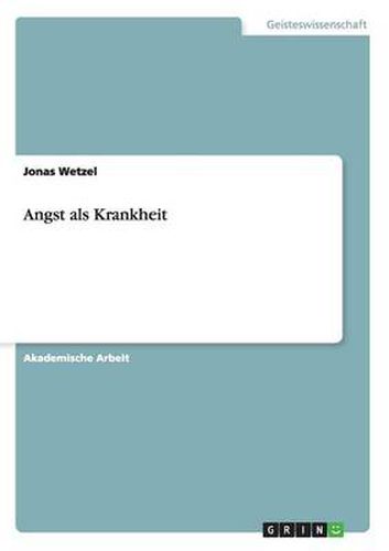 Cover image for Angst als Krankheit