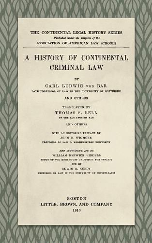 A History of Continental Criminal Law (1916)