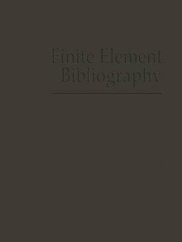 Cover image for Finite Element Bibliography