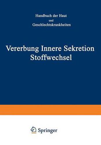 Cover image for Vererbung Innere Sekretion Stoffwechsel