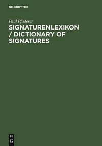 Cover image for Signaturenlexikon / Dictionary of Signatures