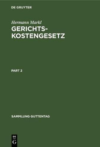 Cover image for Gerichtskostengesetz: Kommentar