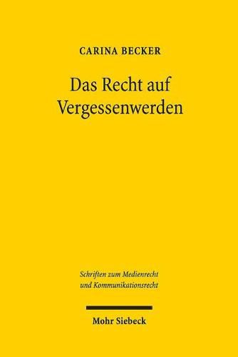 Cover image for Das Recht auf Vergessenwerden