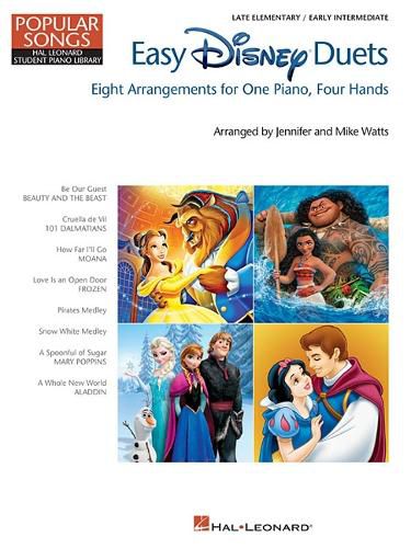 Easy Disney Duets - Popular Songs Series: 8 Arrangements for 1 Piano, 4 Hands