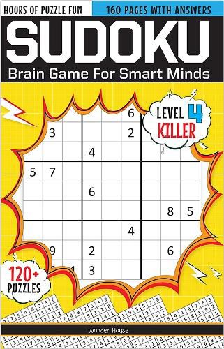 Cover image for Sudoku - Brain Games for Smart Minds Level 4 Killer Brain Booster Puzzles for Kids, 120+ Fun Games