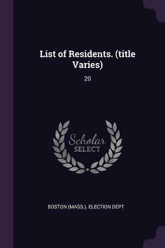 Cover image for List of Residents. (title Varies)