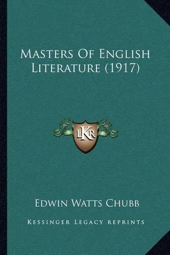 Cover image for Masters of English Literature (1917)