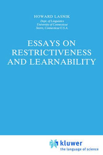 Cover image for Essays on Restrictiveness and Learnability