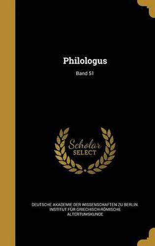 Cover image for Philologus; Band 51