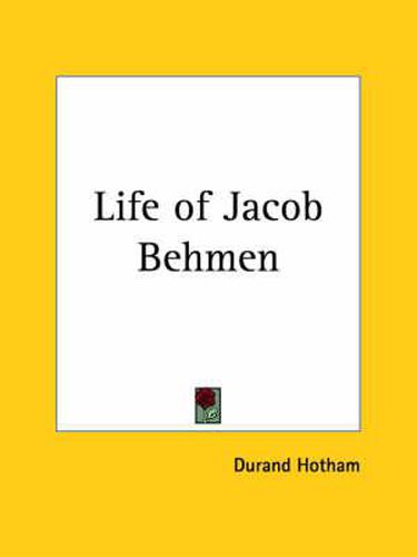 Cover image for Life of Jacob Behmen (1653)