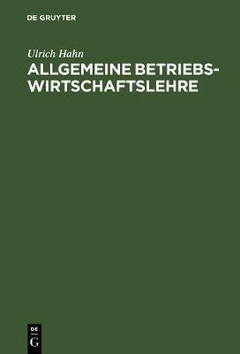 Cover image for Allgemeine Betriebswirtschaftslehre