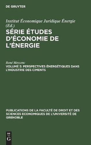 Cover image for Perspectives energetiques dans l'industrie des ciments