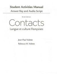 Cover image for SAM Answer Key with Audio Script for Valette/Valette's Contacts: Langue  et culture fran aises, 9th