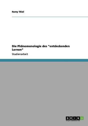 Cover image for Die Phanomenologie des  entdeckenden Lernen