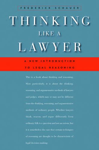 Cover image for Thinking Like a Lawyer: A New Introduction to Legal Reasoning