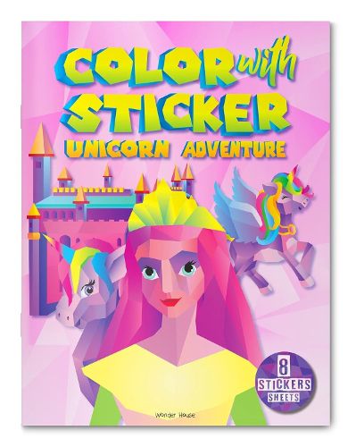 Cover image for Color with sticker Unicorn Adventure