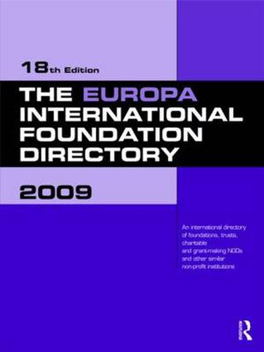 Cover image for The Europa International Foundation Directory 2009