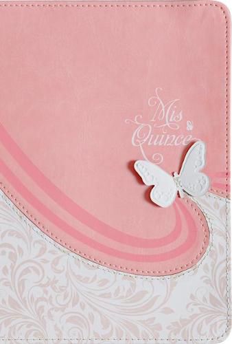 Cover image for RVR 1960 Biblia Mis Quince, rosa y blanco simil piel