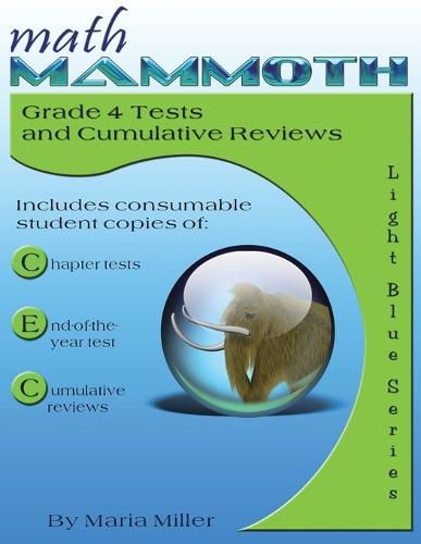 Cover image for Math Mammoth Grade 4 Tests and Cumulative Reviews