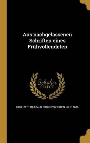 Cover image for Aus nachgelassenen Schriften eines Fruehvollendeten