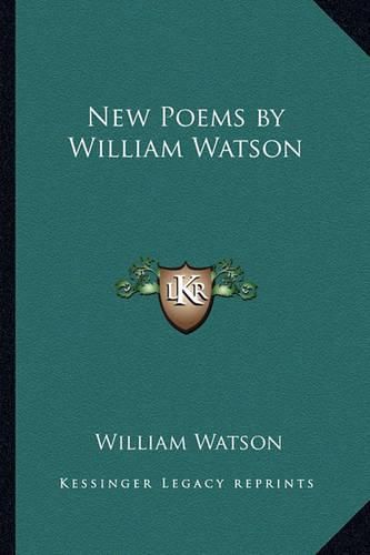 Cover image for New Poems by William Watson