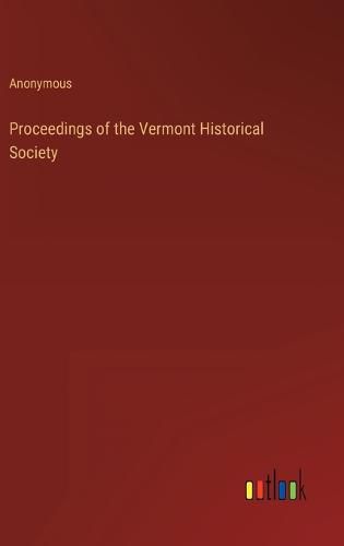 Cover image for Proceedings of the Vermont Historical Society