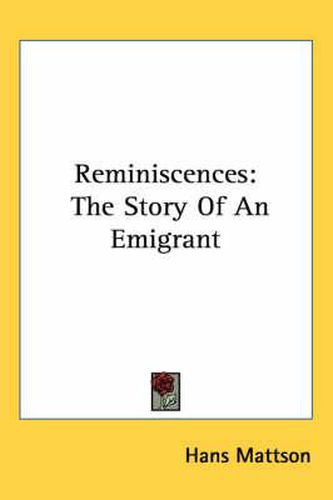 Cover image for Reminiscences: The Story of an Emigrant