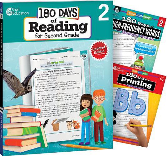 Cover image for 180 Days (TM): Reading, High-Frequency Words, & Printing Grade 2: 3-Book Set