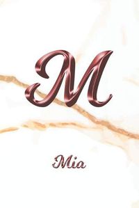Cover image for Mia: Sketchbook - Blank Imaginative Sketch Book Paper - Letter M Rose Gold White Marble Pink Effect Cover - Teach & Practice Drawing for Experienced & Aspiring Artists & Illustrators - Creative Sketching Doodle Pad - Create, Imagine & Learn to Draw