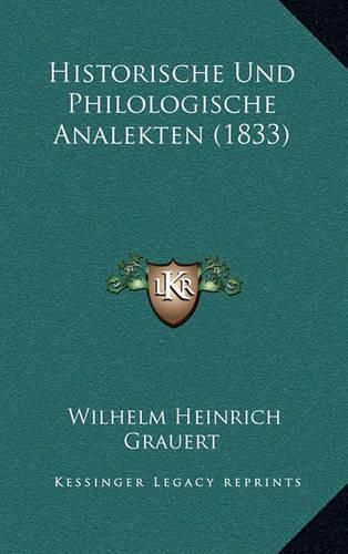 Cover image for Historische Und Philologische Analekten (1833)